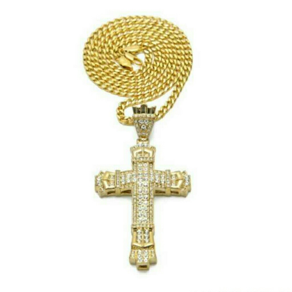 18K gold and diamond cross